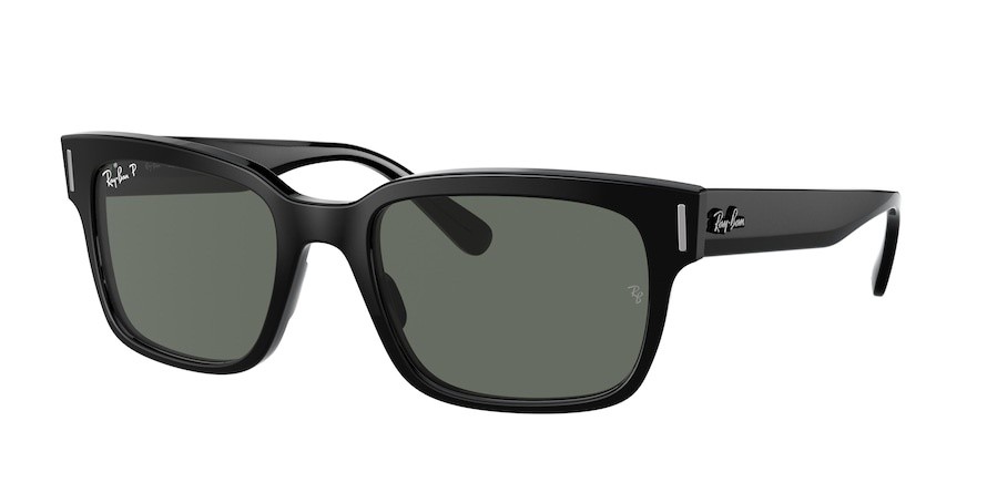 Sonnenbrillen Ray-Ban Jeffrey RB 2190 (901/58) farbe black form quadratisch gläser g-15 green