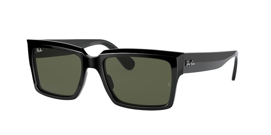 Occhiali da sole Ray-Ban Inverness RB 2191 (901/31) colore black forma quadrato lenti green