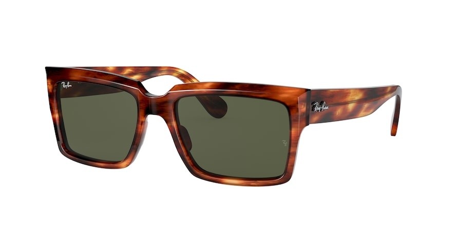 Sonnenbrillen Ray-Ban Inverness RB 2191 (954/31) farbe striped havana form quadratisch gläser green