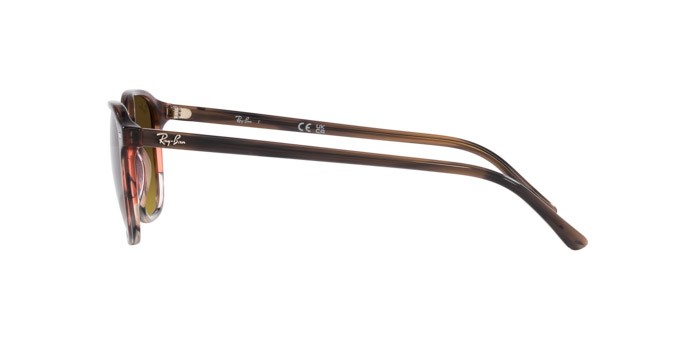 Occhiali da sole Ray-Ban Leonard RB 2193 (138085) colore rosso e marrone a strisce forma quadrato lenti marrone