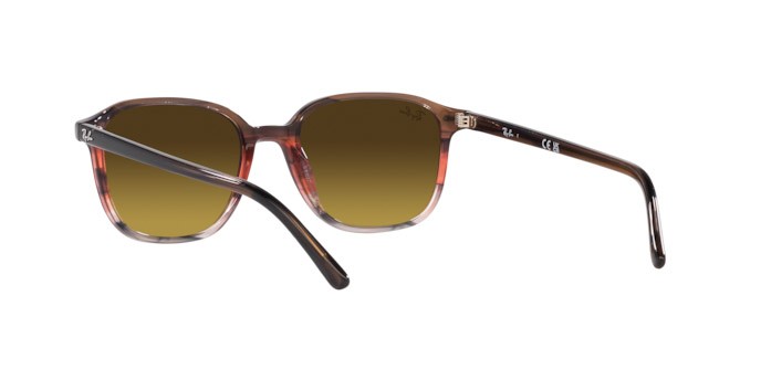 Occhiali da sole Ray-Ban Leonard RB 2193 (138085) colore rosso e marrone a strisce forma quadrato lenti marrone