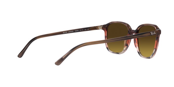 Occhiali da sole Ray-Ban Leonard RB 2193 (138085) colore rosso e marrone a strisce forma quadrato lenti marrone