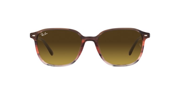 Occhiali da sole Ray-Ban Leonard RB 2193 (138085) colore rosso e marrone a strisce forma quadrato lenti marrone