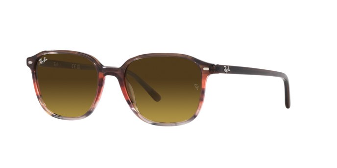 Occhiali da sole Ray-Ban Leonard RB 2193 (138085) colore rosso e marrone a strisce forma quadrato lenti marrone