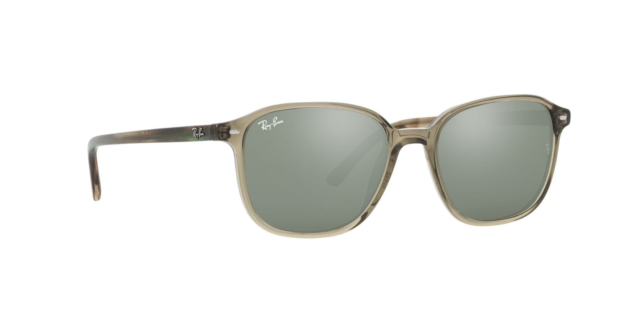 Sonnenbrillen Ray-Ban Leonard RB 2193 (66355C) farbe verde trasparente form quadratisch gläser specchiata grigia