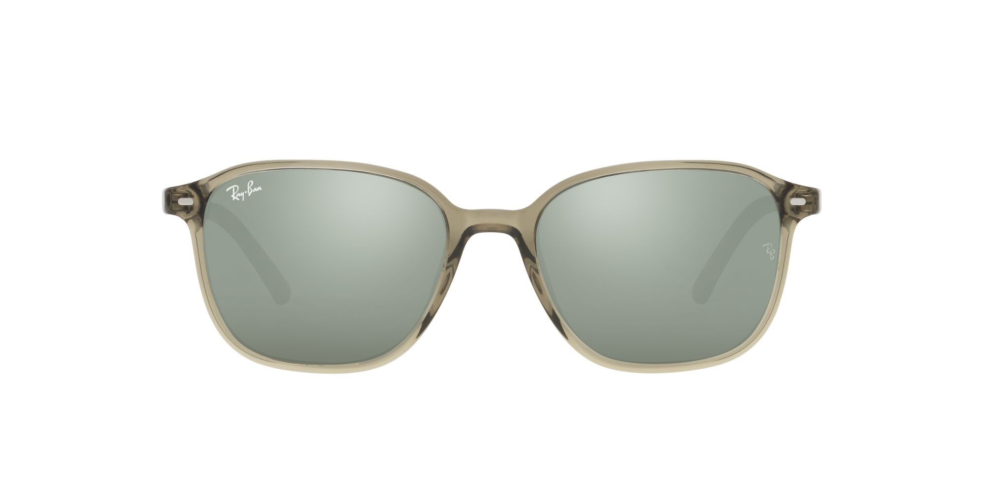 Sonnenbrillen Ray-Ban Leonard RB 2193 (66355C) farbe verde trasparente form quadratisch gläser specchiata grigia