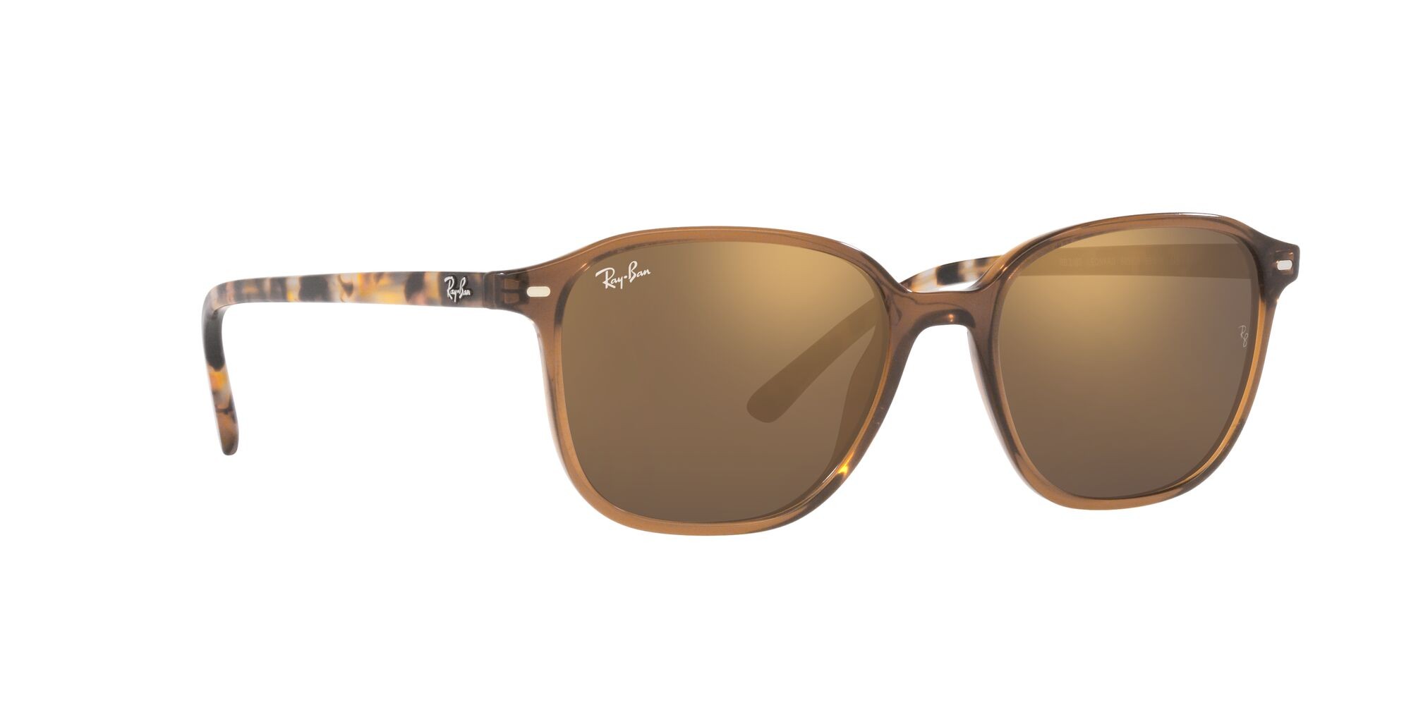 Occhiali da sole Ray-Ban Leonard RB 2193 (663693) colore marrone trasparente forma quadrato lenti marrone chiaro specchiato oro