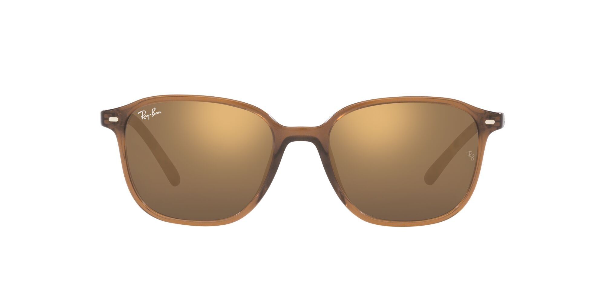 Occhiali da sole Ray-Ban Leonard RB 2193 (663693) colore marrone trasparente forma quadrato lenti marrone chiaro specchiato oro