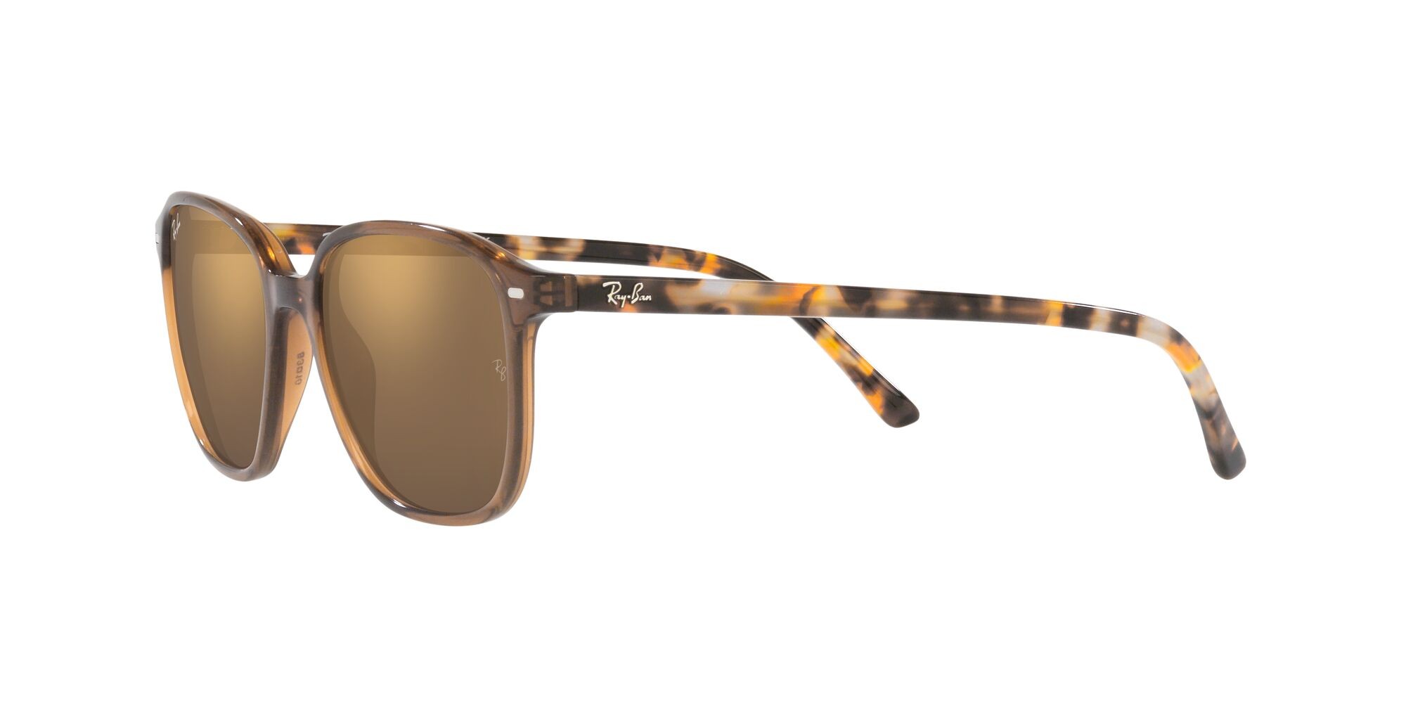 Occhiali da sole Ray-Ban Leonard RB 2193 (663693) colore marrone trasparente forma quadrato lenti marrone chiaro specchiato oro