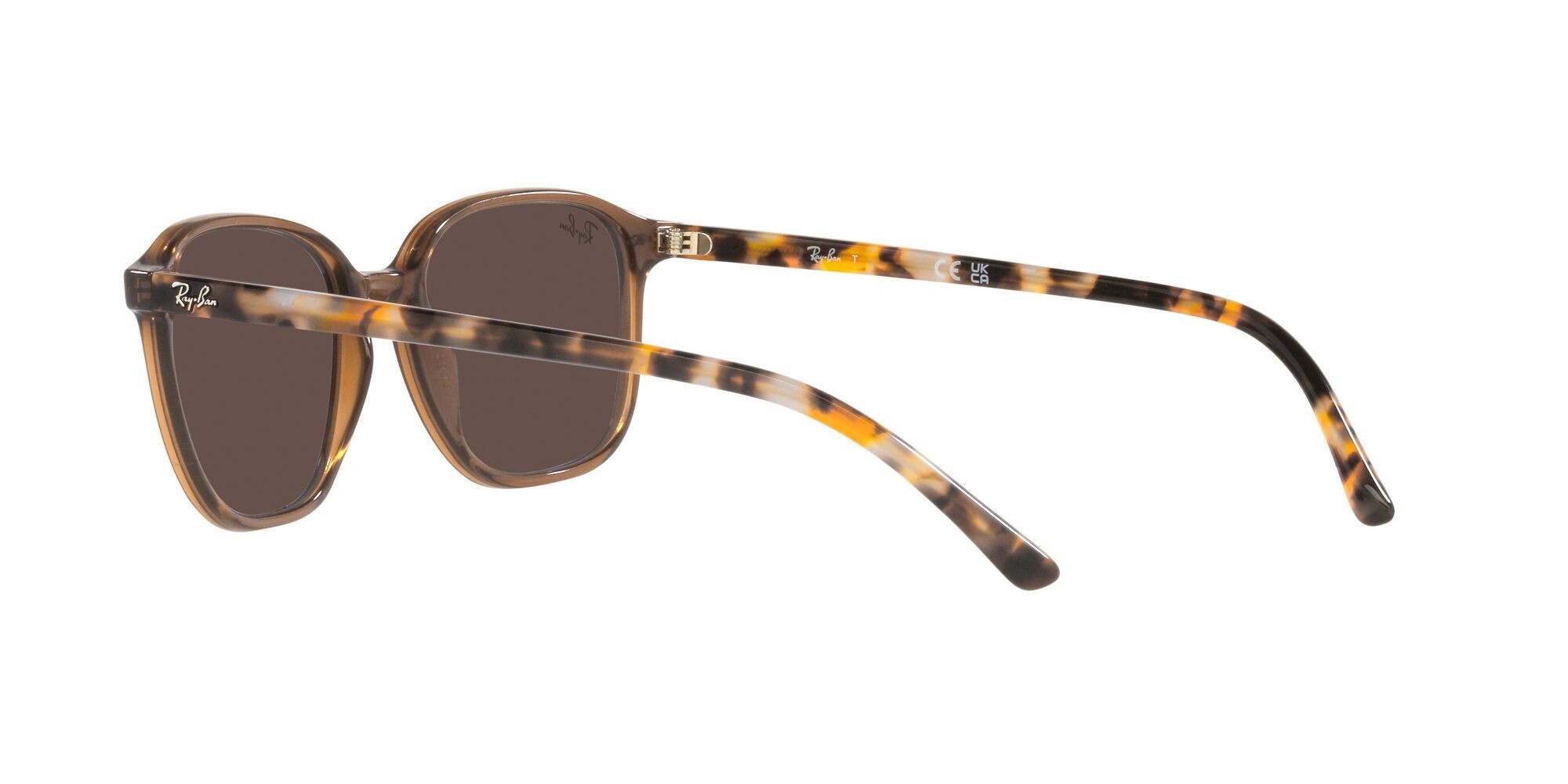 Occhiali da sole Ray-Ban Leonard RB 2193 (663693) colore marrone trasparente forma quadrato lenti marrone chiaro specchiato oro