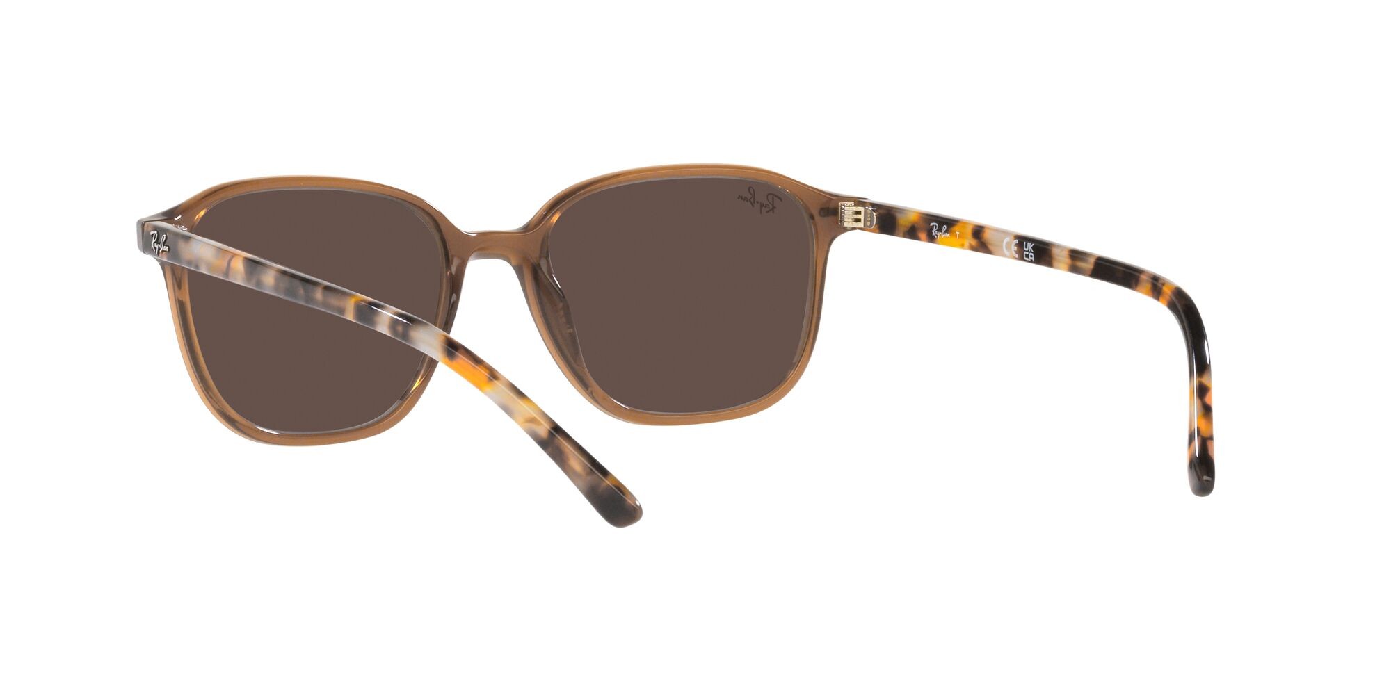 Occhiali da sole Ray-Ban Leonard RB 2193 (663693) colore marrone trasparente forma quadrato lenti marrone chiaro specchiato oro