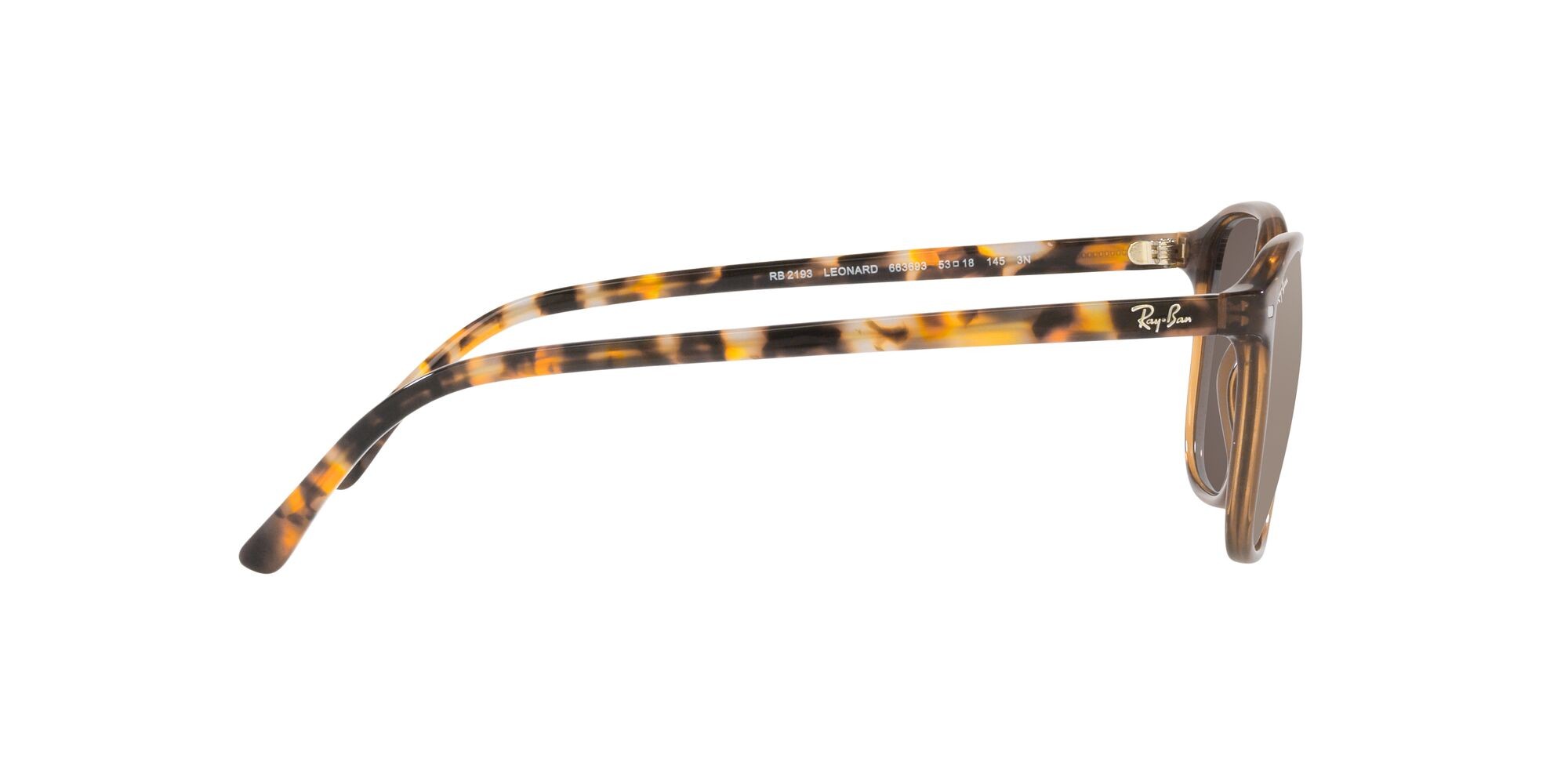 Occhiali da sole Ray-Ban Leonard RB 2193 (663693) colore marrone trasparente forma quadrato lenti marrone chiaro specchiato oro