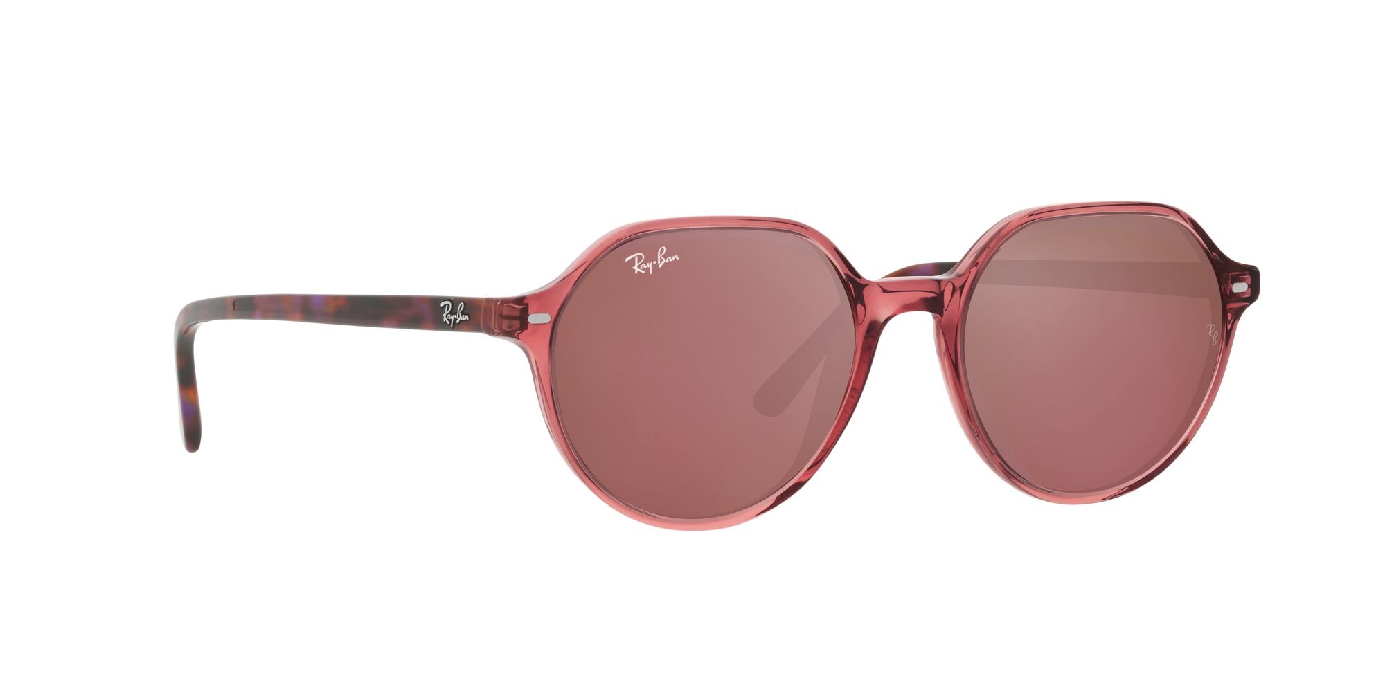 Sonnenbrillen Ray-Ban Thalia RB 2195 (66372K) farbe rosa trasparente form quadratisch 