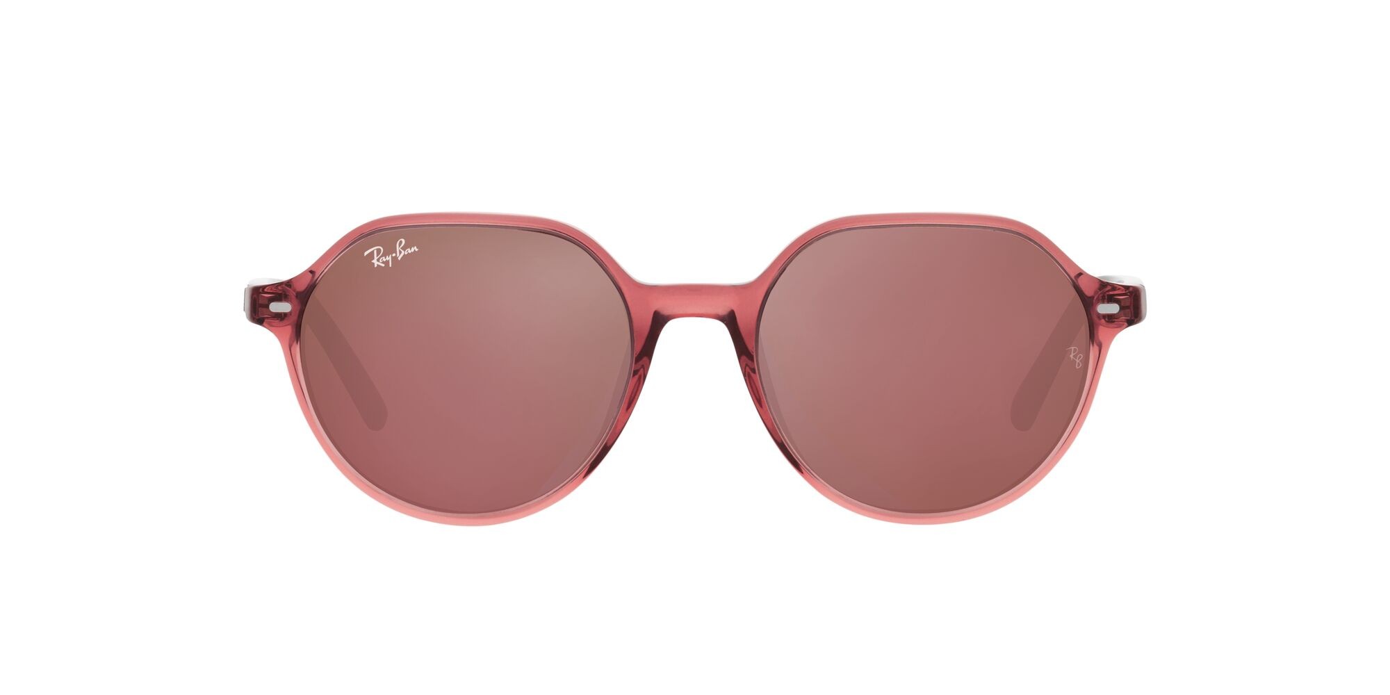 Sonnenbrillen Ray-Ban Thalia RB 2195 (66372K) farbe rosa trasparente form quadratisch 