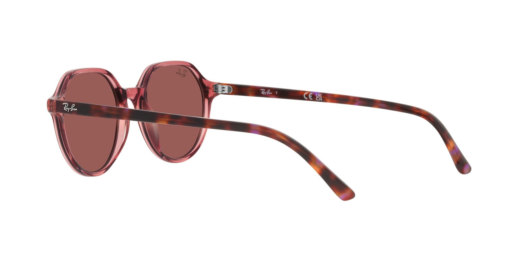 Sonnenbrillen Ray-Ban Thalia RB 2195 (66372K) farbe rosa trasparente form quadratisch 