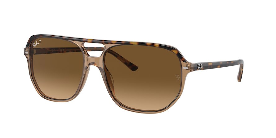 Occhiali da sole Ray-Ban Bill One RB 2205 (1292M2) colore havana su marrone trasparente forma irregolare lenti marrone