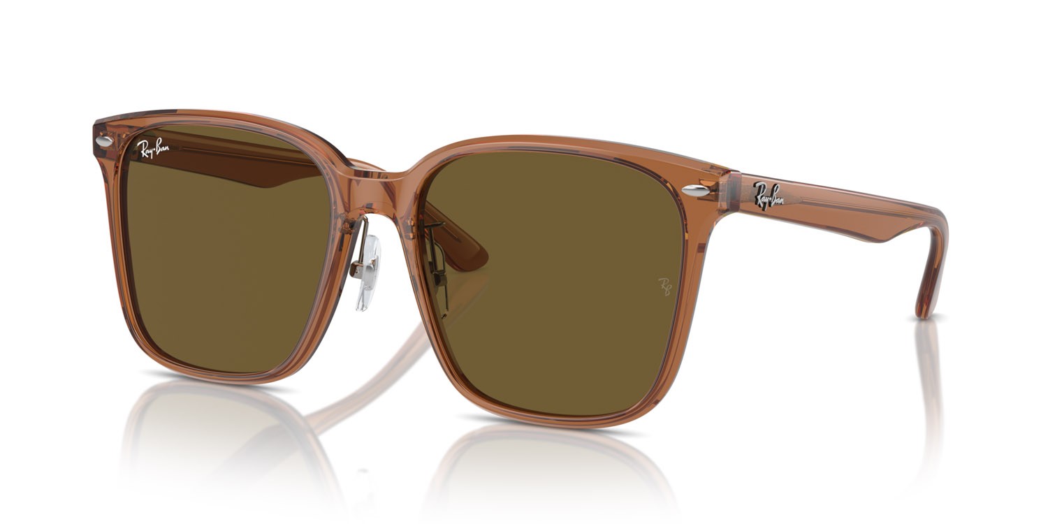 Sonnenbrillen Ray-Ban RB 2206D (663673) farbe marrone trasparente form quadratisch gläser marrone scuro