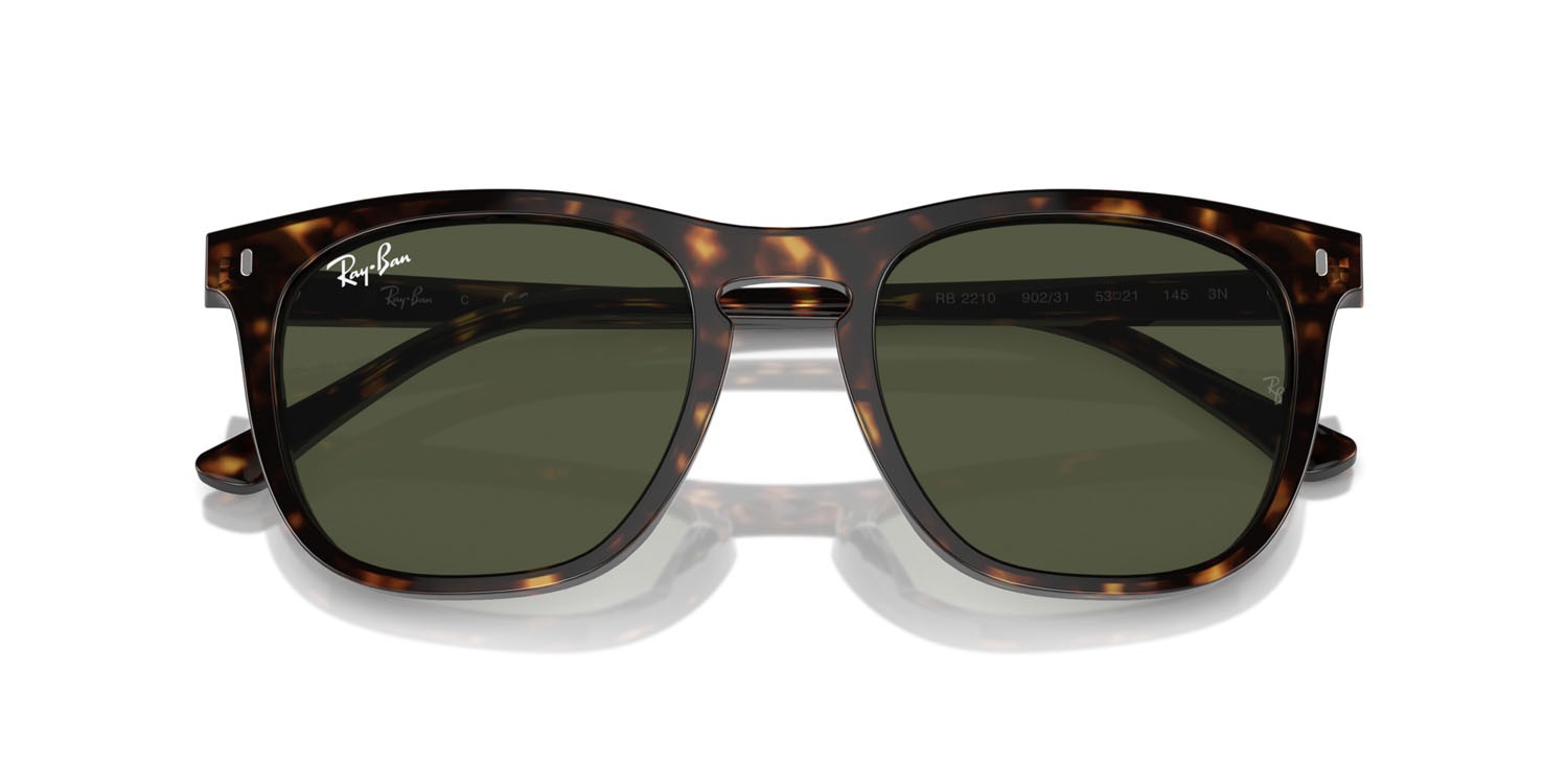 Sonnenbrillen Ray-Ban RB 2210 (902/31) farbe havana form quadratisch gläser verde
