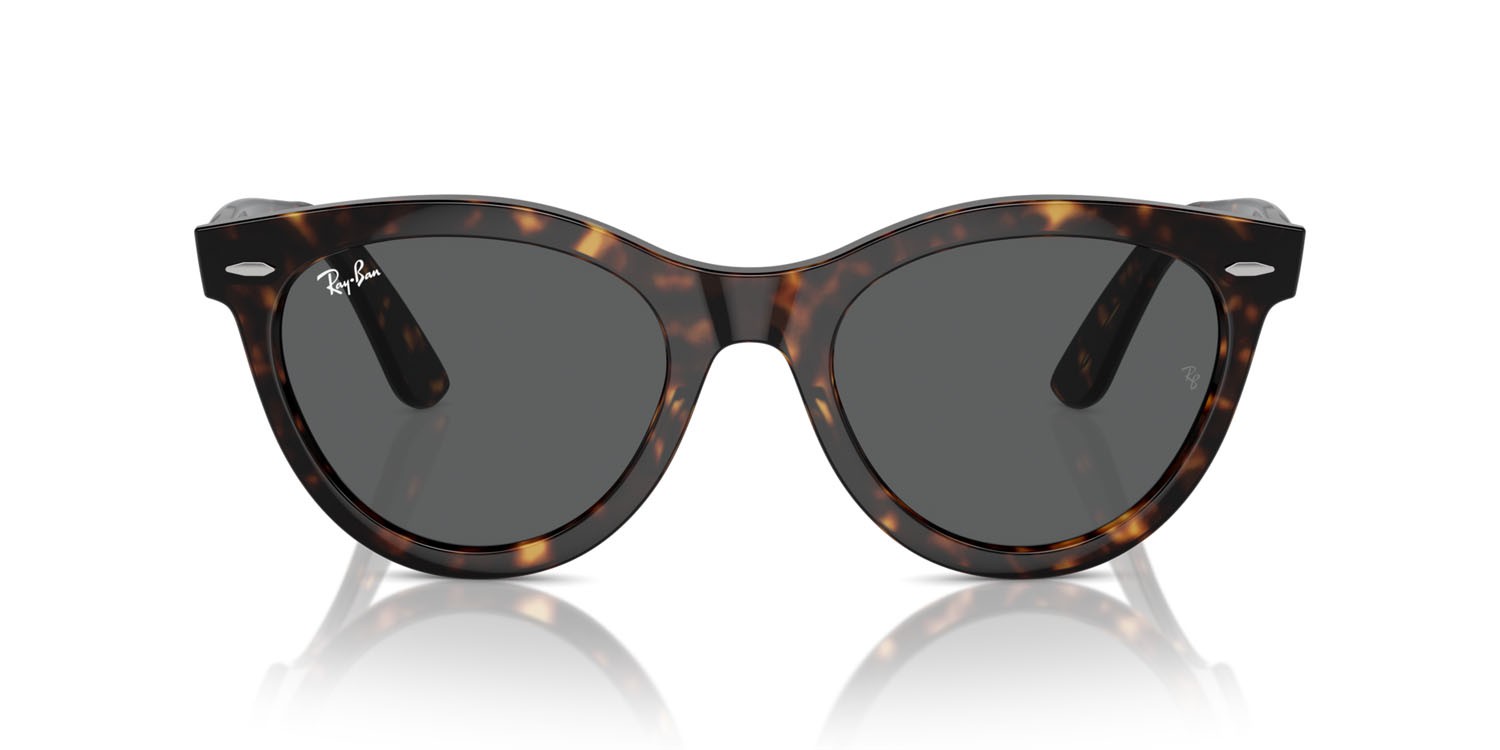 Occhiali da sole Ray-Ban Wayfarer Way RB 2241 (902/B1) colore havana forma rotondo lenti grigio scuro