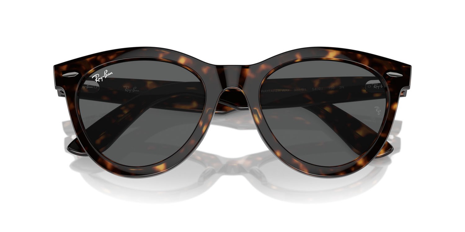 Occhiali da sole Ray-Ban Wayfarer Way RB 2241 (902/B1) colore havana forma rotondo lenti grigio scuro