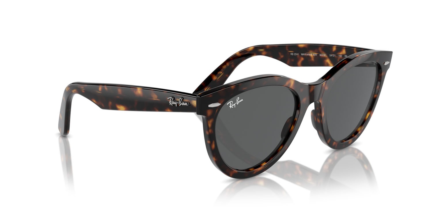 Occhiali da sole Ray-Ban Wayfarer Way RB 2241 (902/B1) colore havana forma rotondo lenti grigio scuro