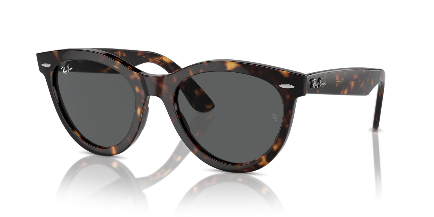 Occhiali da sole Ray-Ban Wayfarer Way RB 2241 (902/B1) colore havana forma rotondo lenti grigio scuro