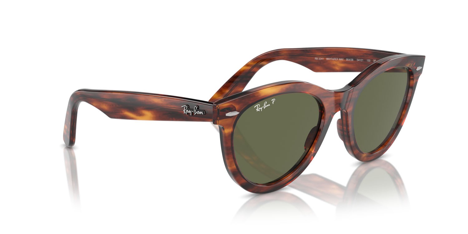 Sonnenbrillen Ray-Ban Wayfarer Way RB 2241 (954/58) farbe striato havana form rund gläser verde