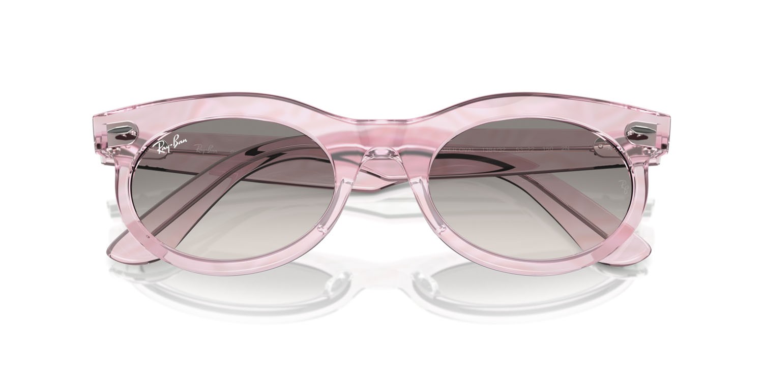 Sonnenbrillen Ray-Ban Wayfarer Oval Change RB 2242 (138432) farbe photo waves purple form oval gläser grigio trasparente