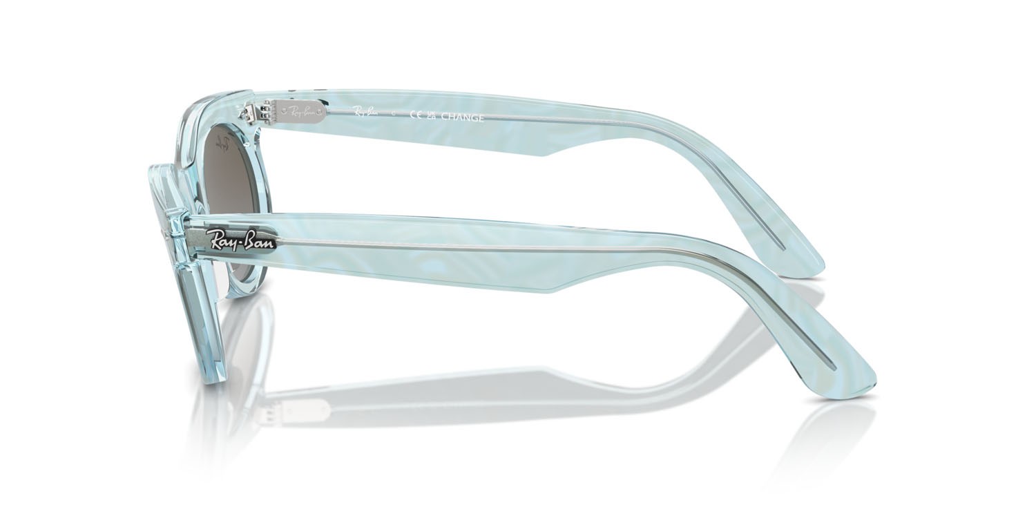 Sonnenbrillen Ray-Ban Wayfarer Oval Change RB 2242 (138596) farbe photo waves azure form oval gläser blu/marrone