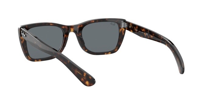 Occhiali da sole Ray-Ban Caribbean RB 2248 (902/R5) colore shiny havana forma rettangolare lenti blue