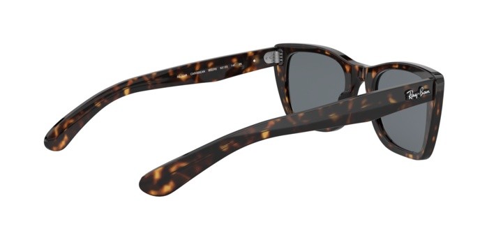 Occhiali da sole Ray-Ban Caribbean RB 2248 (902/R5) colore shiny havana forma rettangolare lenti blue