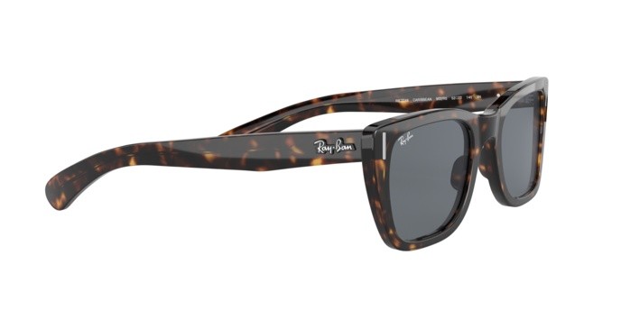 Occhiali da sole Ray-Ban Caribbean RB 2248 (902/R5) colore shiny havana forma rettangolare lenti blue