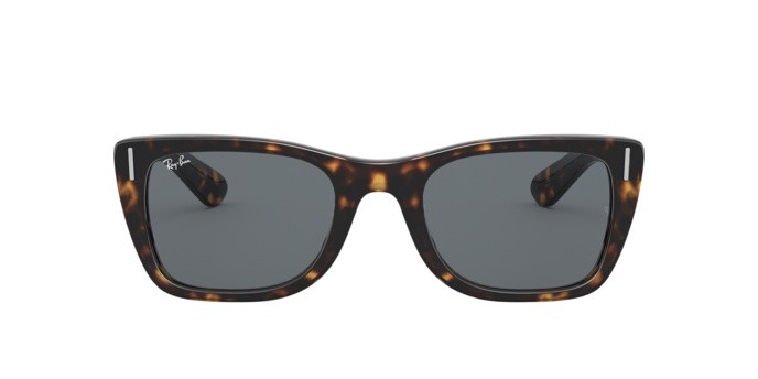 Occhiali da sole Ray-Ban Caribbean RB 2248 (902/R5) colore shiny havana forma rettangolare lenti blue