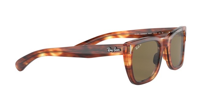 Sonnenbrillen Ray-Ban Caribbean RB 2248 (954/57) farbe striped havana form rechteckig gläser b-15 brown