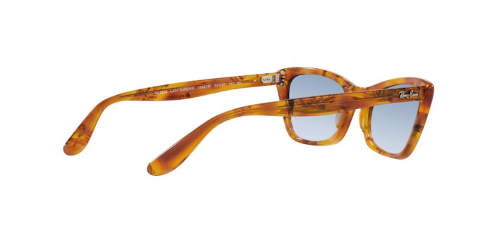 Sonnenbrillen Ray-Ban Lady burbank RB 2299 (13423F) farbe amber tortoise form cat-eye gläser clear gradient blue