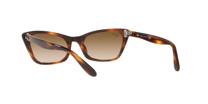Sonnenbrillen Ray-Ban Lady burbank RB 2299 (954/51) farbe striped havana form cat-eye gläser clear gradient brown
