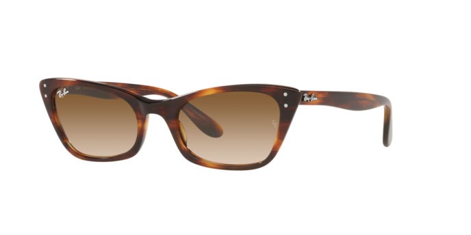 Sonnenbrillen Ray-Ban Lady burbank RB 2299 (954/51) farbe striped havana form cat-eye gläser clear gradient brown