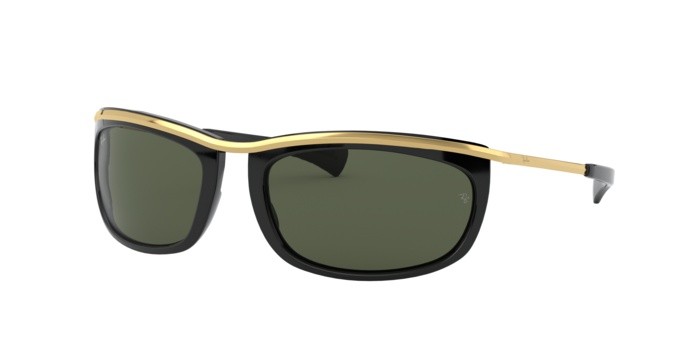 Sonnenbrillen Ray-Ban Olympian i RB 2319 (901/31) farbe black form oval gläser green