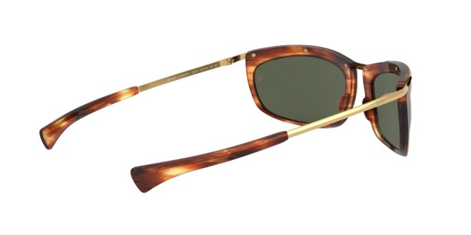 Sonnenbrillen Ray-Ban Olympian i RB 2319 (954/31) farbe stripped havana form oval gläser green