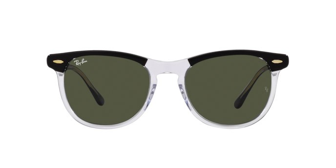 Sonnenbrillen Ray-Ban Eagle Eye RB 2398 (129431) farbe nero su trasparente form quadratisch gläser verde