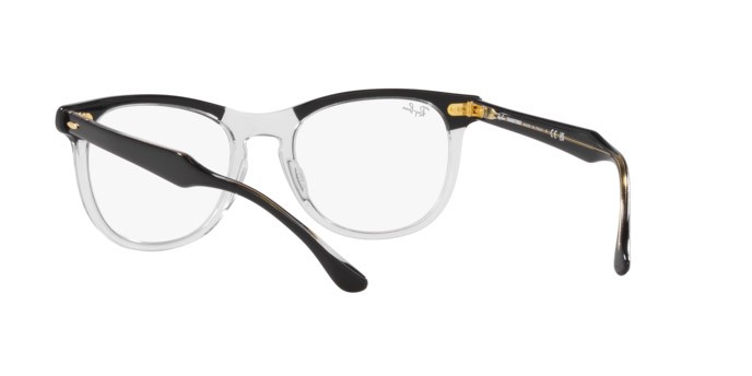 Sonnenbrillen Ray-Ban Eagle Eye RB 2398 (1294GJ) farbe nero su trasparente form quadratisch gläser trasparente/verde