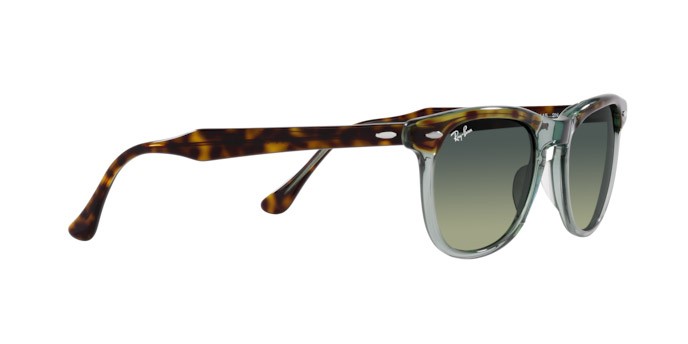 Sonnenbrillen Ray-Ban Eagle Eye RB 2398 (1376BH) farbe havana su verde trasparente form quadratisch gläser verde