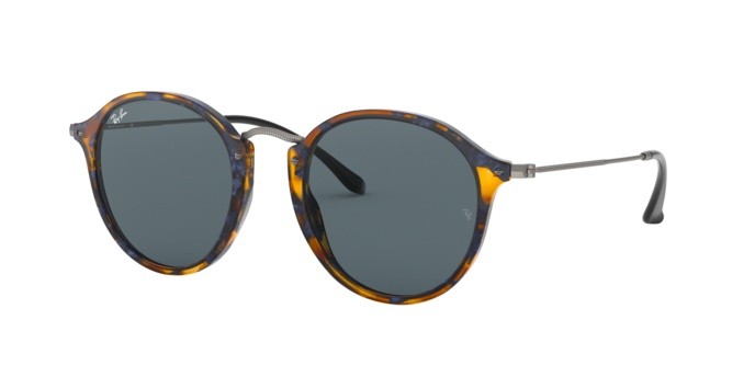 Sonnenbrillen Ray-Ban Round Fleck RB 2447 (1158R5) farbe spotted blue havana form pantos gläser blue