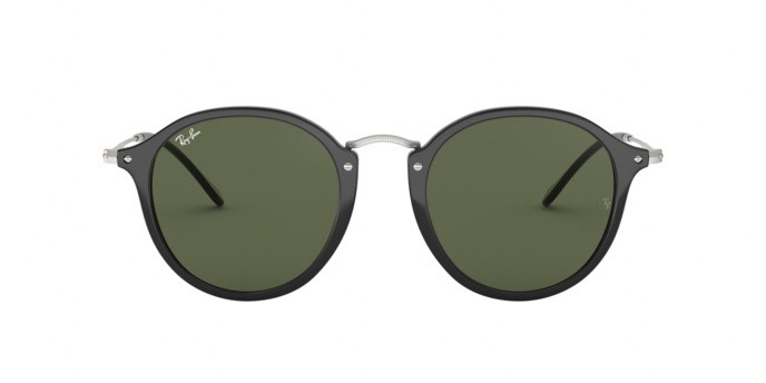 Sonnenbrillen Ray-Ban Round Fleck RB 2447 (901) farbe black form pantos gläser green