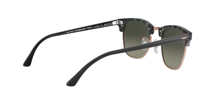 Occhiali da sole Ray-Ban Clubmaster RB 3016 (125571) colore spotted grey/green forma quadrato lenti grey gradient dark