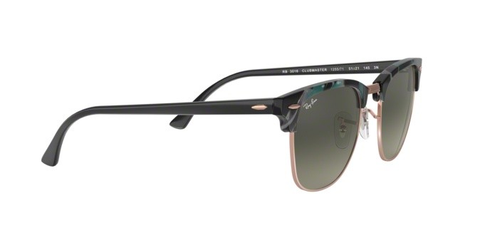 Occhiali da sole Ray-Ban Clubmaster RB 3016 (125571) colore spotted grey/green forma quadrato lenti grey gradient dark