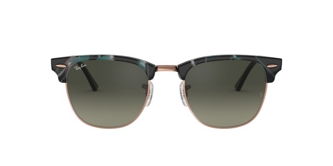 Occhiali da sole Ray-Ban Clubmaster RB 3016 (125571) colore spotted grey/green forma quadrato lenti grey gradient dark