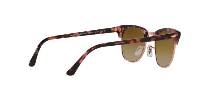 Occhiali da sole Ray-Ban Clubmaster RB 3016 (133751) colore pink havana forma quadrato lenti clear gradient brown