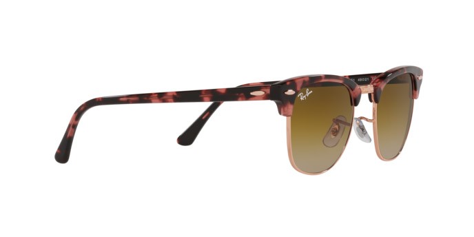 Occhiali da sole Ray-Ban Clubmaster RB 3016 (133751) colore pink havana forma quadrato lenti clear gradient brown