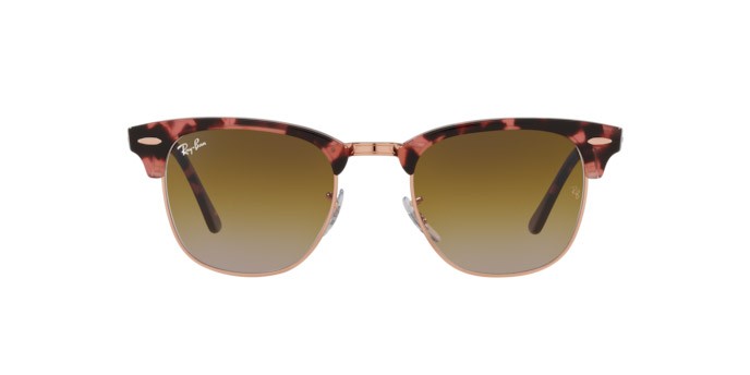 Occhiali da sole Ray-Ban Clubmaster RB 3016 (133751) colore pink havana forma quadrato lenti clear gradient brown